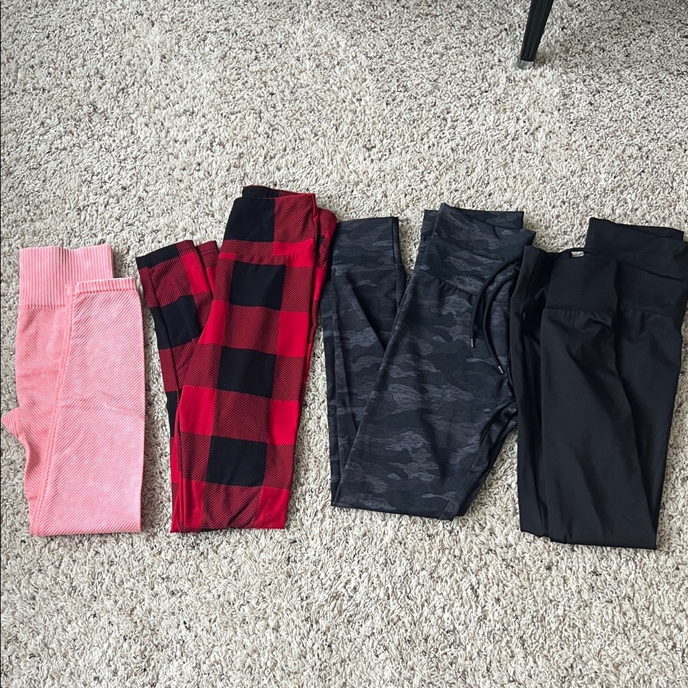 No Boundaries Women's Leggings Set - Pink, Red Plaid, Gray Camo, Black